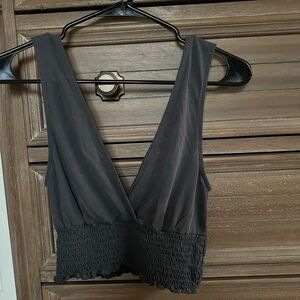 Forever 21 Charcoal V-Neck Top